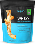 LEGION Whey+ Protein Whey Isolate from Grass Fed Cows (Honey Cereal 30 Servings) - Whey Protein Isolate Powder Low Calorie Non-GMO Sugar Free Lactose and Gluten Free All Natural Protein Powder