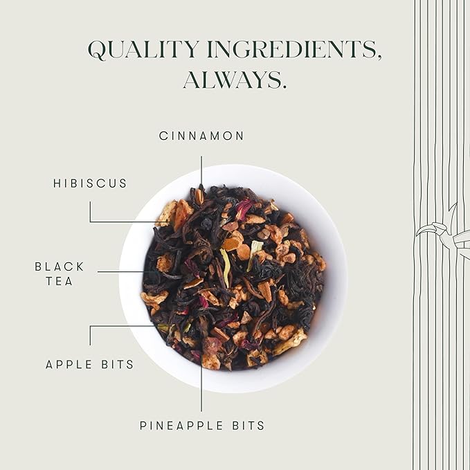 Luxmi estates Apple Cinnamon Black Tea 50 Tea Bags (100g) Pack | USDA Certified Premium Black Tea | Anti-Oxidants Immunity Booster | 50 Cups Bulk Pack