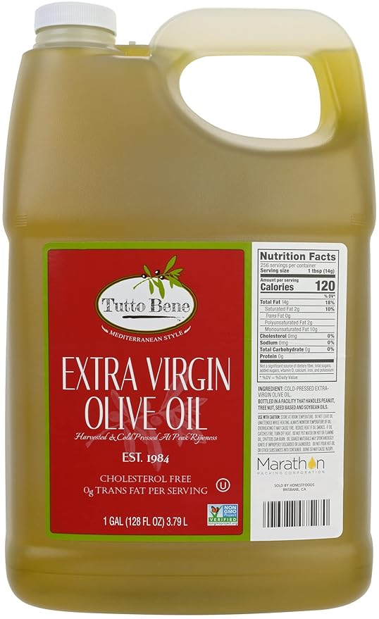 Tutto Bene Extra Virgin Olive Oil 128 Ounces (1 Gallon) 128 Fl Oz (Pack of 1)