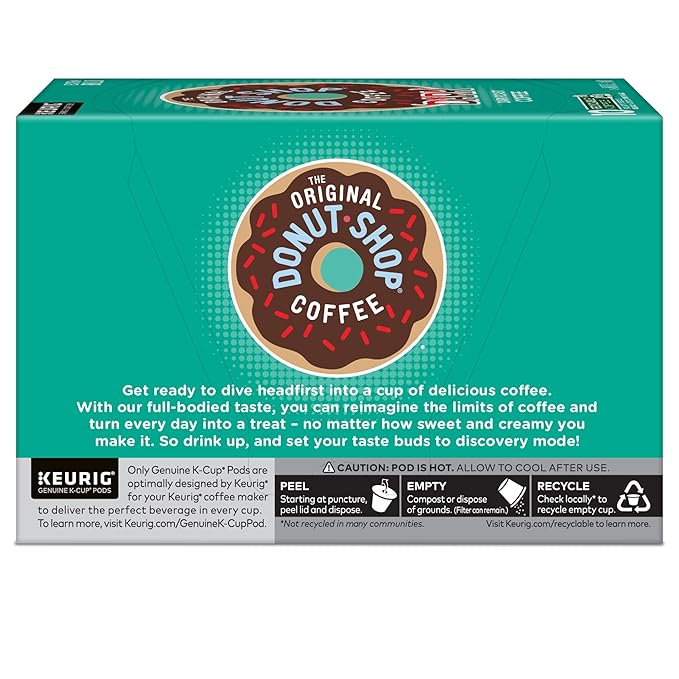 The Original Donut Shop Dark Keurig Single-Serve K-Cup Pods Dark Roast Coffee 60 Count (6 Packs of 10)