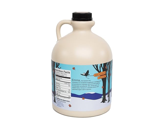 Barred Woods 100% Pure Vermont Maple Syrup (Grade A Dark Color Robust Taste 1/2 Gallon (64 Oz))
