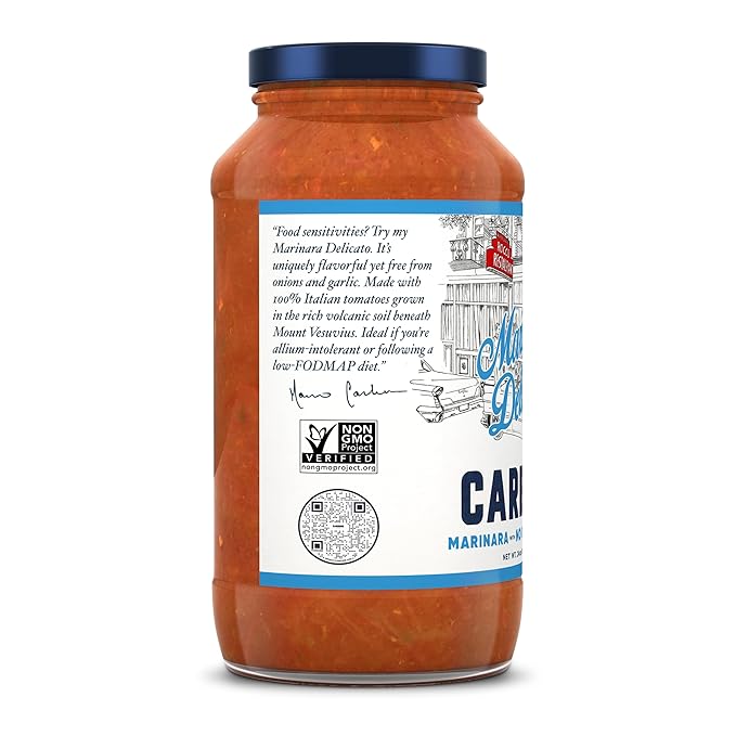 Carbone Marinara Delicato Pasta Sauce | Tomato Sauce Made with Fresh &amp All-Natural Ingredients | Non GMO Vegan Gluten Free Low Carb Pasta Sauce 24 Fl Oz (Pack of 4)