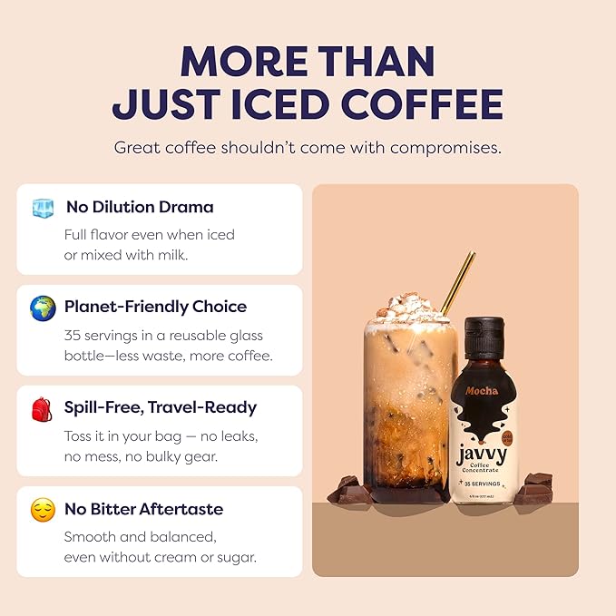 Coffee Concentrate - Cold Brew Coffee Perfect for Hot or Iced Instant Coffees Hot Drinks Cold Brew Concentrate 5 Pack - Mocha
