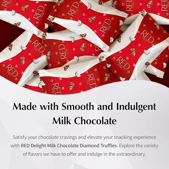 RED Delight®™ 100 Piece Chocolate Gift Box (100 Piece Gift Box w/Truffles + 14 Plush Bear Milk Chocolate w/Coconut Filling)