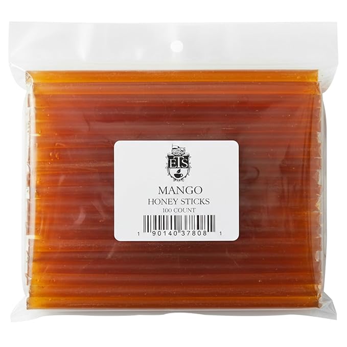 English Tea Store | All-Natural Honeystix With Gluten-Free Grade A Honey | Mini Honey Sticks For Tea Cake Pops Or Snacks | Portable Sweet Treat | Mango Flavored Honey Sticks - 100 Count