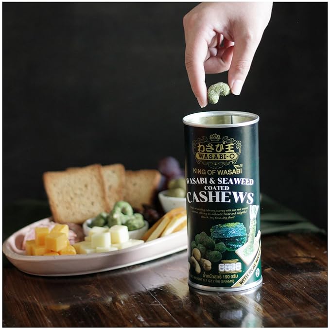 WASABI-O Cashews (6.7 Ounce (Pack of 1) Authentic Wasabi and Seaweed)