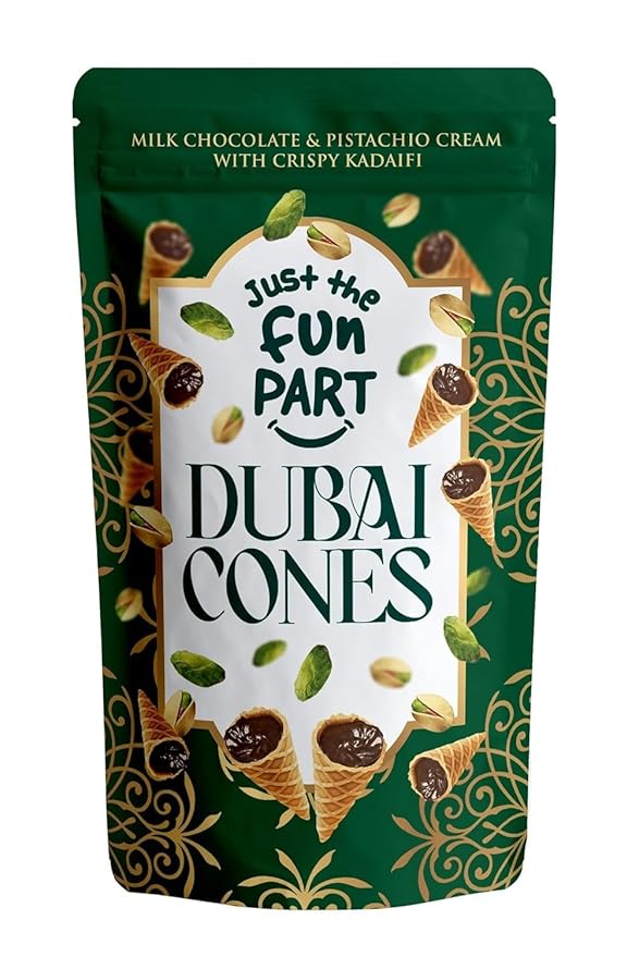 JUST THE FUN PANK MINI WAFFLE CONES DUBAI CHOCOLATE PACK OF 6