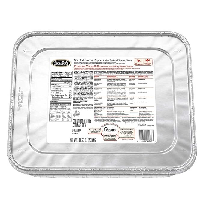 Nestle Stouffers Stuffed Green Pepper with Beef 83 Ounce -- 4 per case.