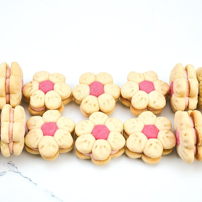 CrumbleCrate Strawberry Shortbread Sandwich Cookies DIY Baking Kit | Gourmet Cookie Making Set with Pre-Measured Ingredients &amp Tools | Baking Gift for Adults