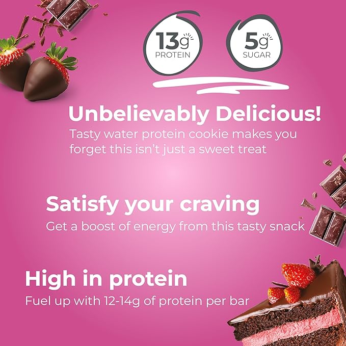 Power Crunch Protein Wafer Bars High Protein Snacks with Delicious Taste Chocolate Strawberry 1.4 Ounce (12 Count)