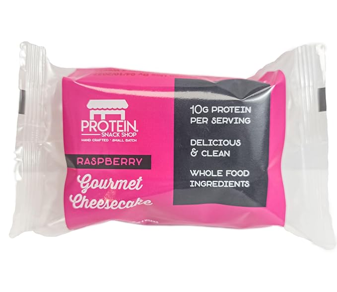 Low Carb Protein Cheesecake Bars | High Protein Gluten-Free Clean Ingredients Snack Bars (8 Raspberry)