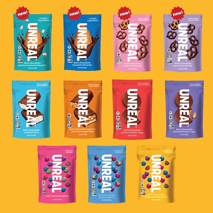 Unreal Dark Chocolate with Crispy Quinoa Zero Sugar Alcohols Non-GMO 5 Oz (Pack of 3)