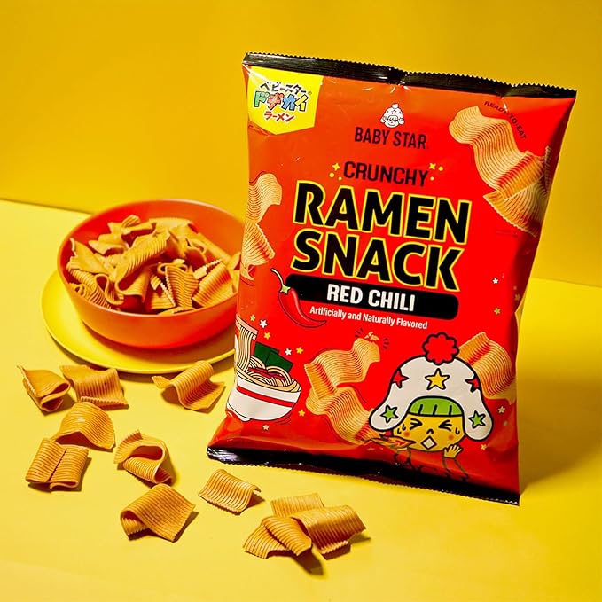 Baby Star Crunchy Ramen Snack Wide - Red Chili 2.46oz (6 Pack)