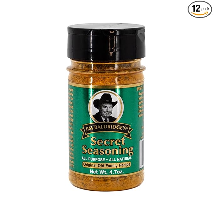 Jim Baldridge - All Purpose All Natural 4.7 Oz Secret Seasoning - Case of 12 - Gluten and MSG Free - Made in the USA