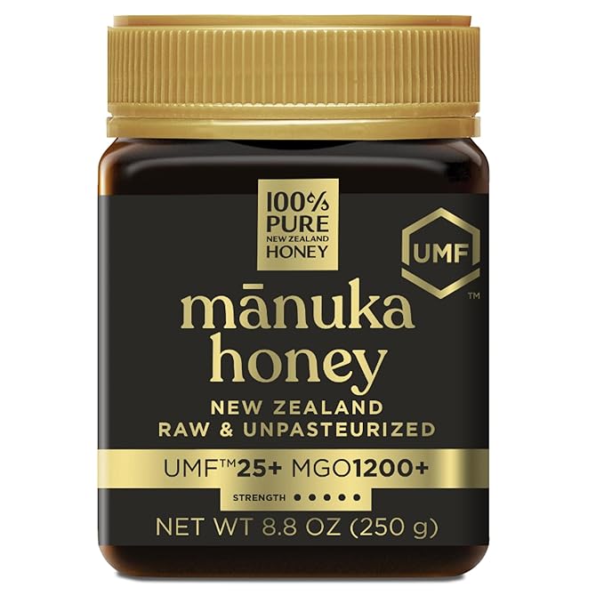 Manuka Honey UMF 25+ (MGO 1200+) 100% Pure New Zealand Certified Ultra Premium Raw 8.8 Oz (250g)