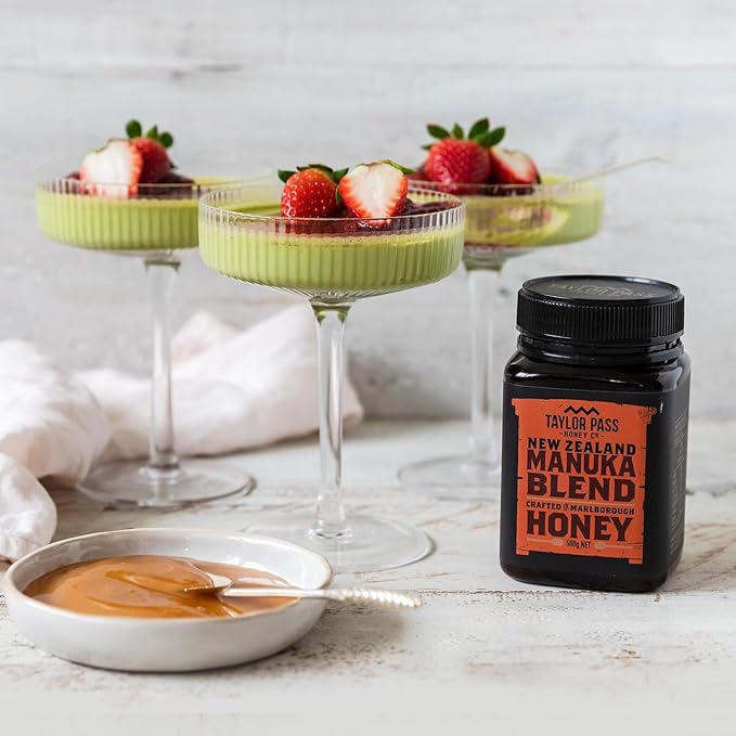 Taylor Pass Honey Co Manuka Honey Blend | Non-GMO New Zealand Honey in BPA-Free Jar | Sustainable Manuka Honey Blend |1lb 1.6oz