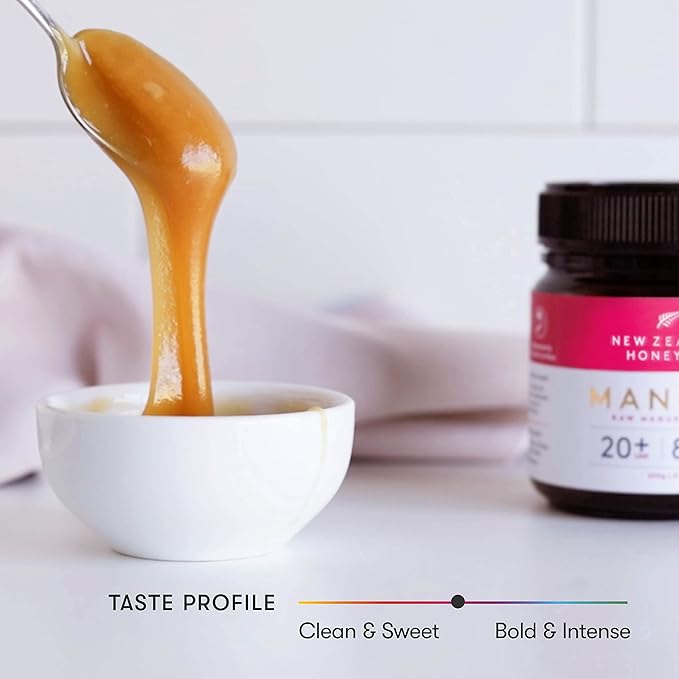 New Zealand Honey Co. Raw Manuka Honey UMF 24+ / MGO 1122+ 17.6 oz &amp UMF 20+ | MGO 829+ 17.6 oz