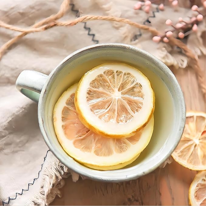 JTEDZI Dried Lemon Slices 17.63oz/500g 240+ Slices Dehydrated Lemon for Cocktail Garnish Cake Decoration Crafts Decor No Sugar Added Vegan &amp Kosher