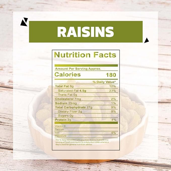 Plain Green Raisin (Kishmish) Dried Grapes Healthy Nutritious &amp Delicious | Rich in Iron &amp Vitamin B | Healthy Sweet Treats -500 gm jar