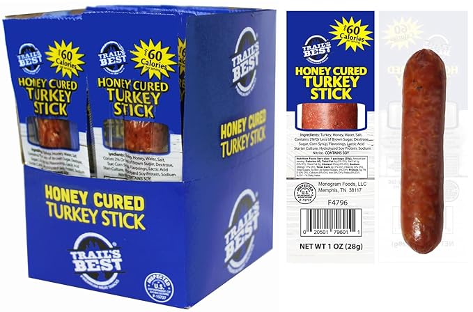 Trail’s Best 1oz Honey Cured Turkey Sticks - 20-ct Box