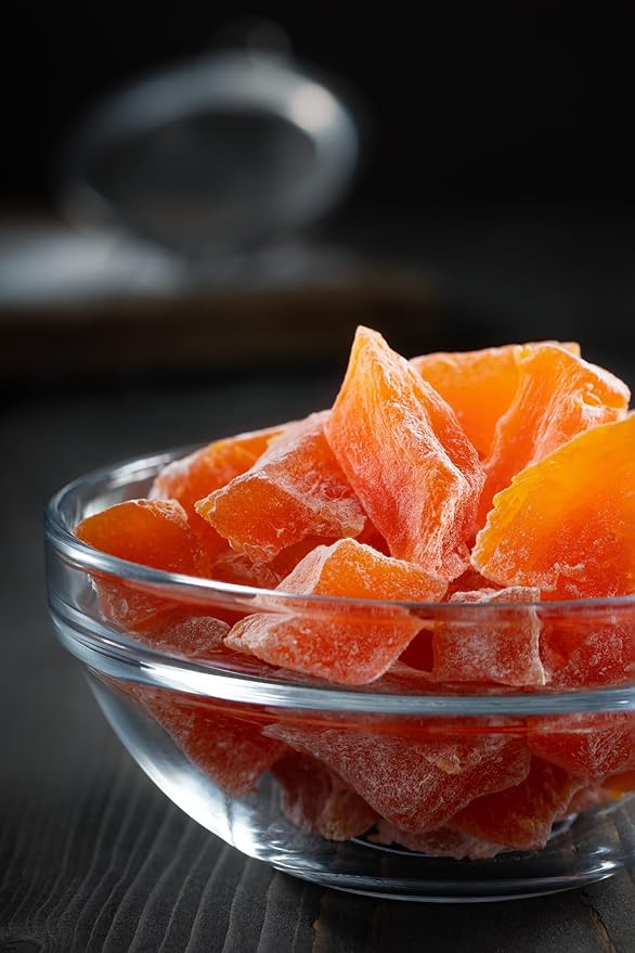 Farm Fresh Nuts Dried Papaya Fruit Snacks 5 Lb Bag – Papaya Strips for Snacking Desserts Baking – Safely Sealed Bag for Prolonged Freshness – Delicious Tropical Taste
