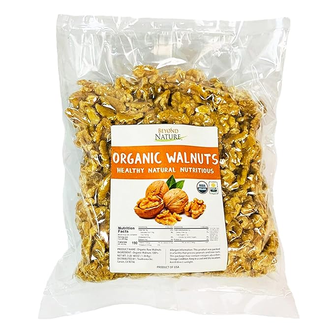 Organic Raw Walnuts – Unsalted 3 Pound (48 oz) Vacuum Sealed Non GMO No Salt Low Carb Keto Friendly &amp Vegan Snack