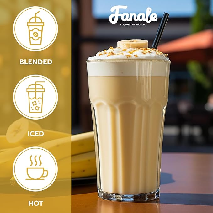 Fanale Premium Banana Bubble Tea Flavoring Powder | Perfect for Baking Smoothies Desserts and Drinks | Instant Flavoring Powder for Boba Milk Tea - 2.2 Pounds (Pack of 20)