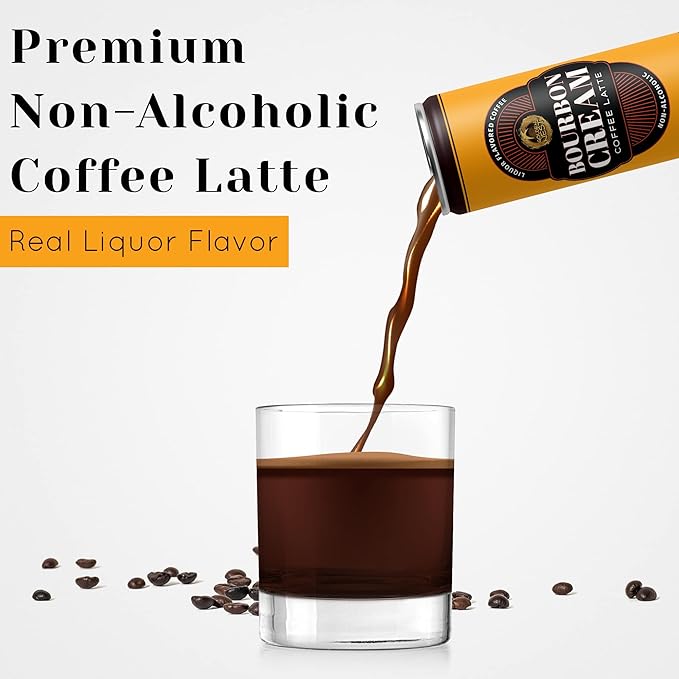 Golden Nest Liquor-Flavored Coffee Latte | Ready to Drink Liquor-Inspired Non-Alcoholic Creamy Beverage | All Natural No Preservatives | 8 Fl Oz Can (Bourbon Cream 8 Fl Oz (Pack of 12))