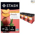 Stash Tea Peach Black Tea 6 Boxes With 20 Tea Bags Each (120 Tea Bags Total)