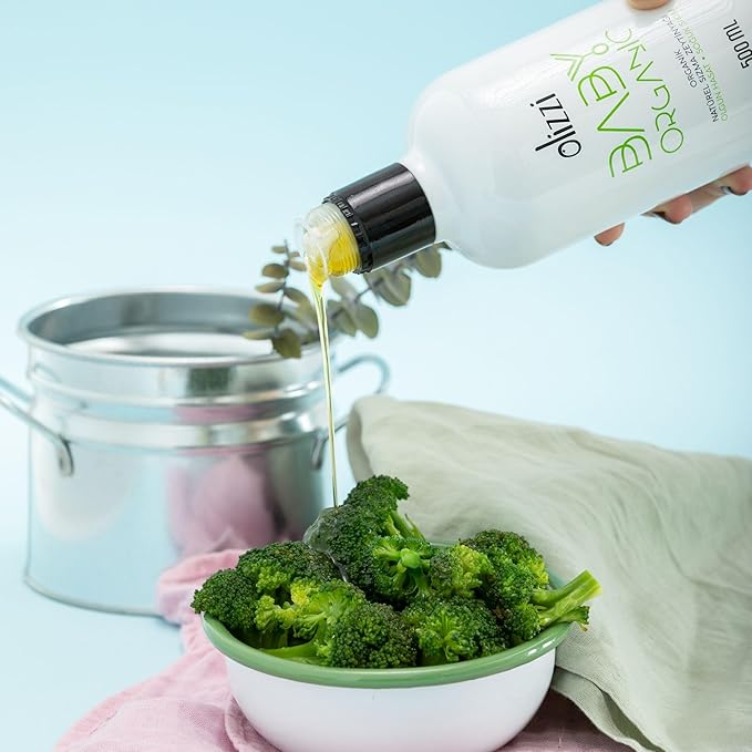 Olive Oil for Baby Food - Olizzi Baby Organic Extra Virgin Olive Oil Cold Pressed USDA Organic Kosher Delicious Smooth Award Winning Polyphenol Rich 16.9 FL OZ (500 ML)