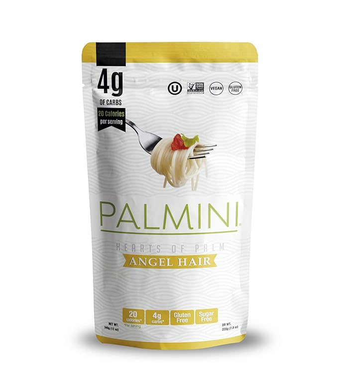 NEW !! Palmini Pouch VARIETY PACK | Linguine | Angel Hair | Lasagna | Rice | 4g of Carbs | As Seen On Shark Tank | Gluten Free (12 Ounce (Pack of 4))
