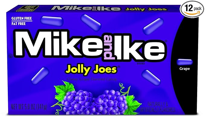 Mike &amp Ike Jolly Joes Chewy Candy 5 ounce Theater Box (Pack of 12)