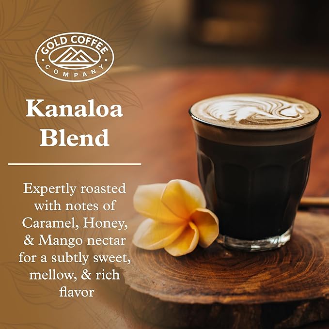 Gold Coffee Bundle | Kanaloa &amp Blue Mountain Medium Roast Whole Bean |100% Arabica Coffee 1 lb. (Pack of 2)