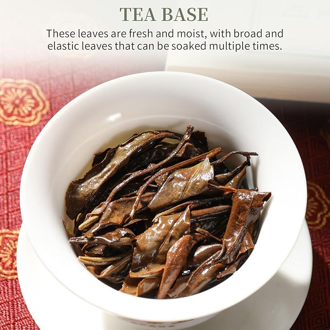 XIXICHA Shoumei White Tea Cake 300g/10.6oz Chinese Tea Fuding White Tea Aged 2017 Old Shou Mei Tea Beautiful Gift Packaging （240 cups）白茶 寿眉老白茶 茶饼 福鼎白茶