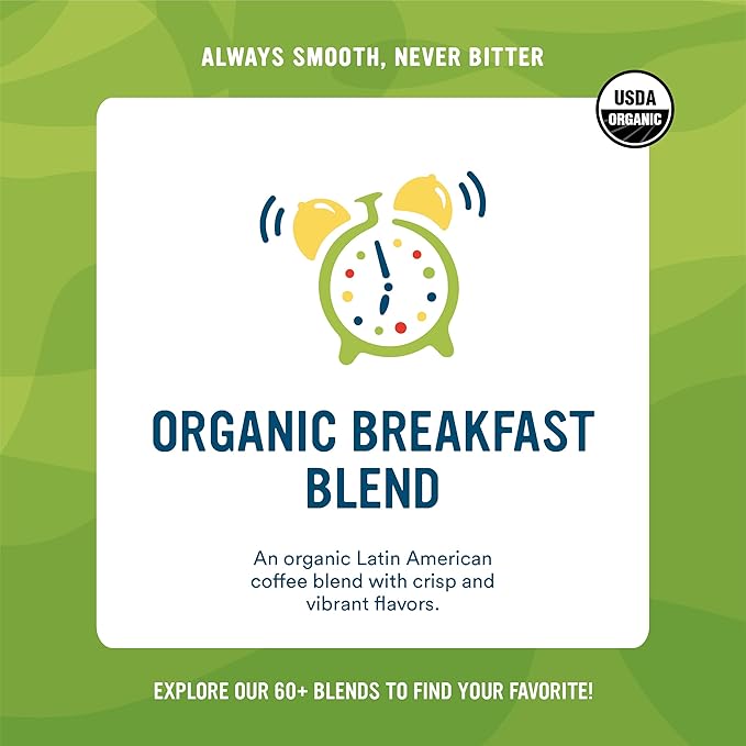 Cameron's Coffee Organic Breakfast Blend Single Serve Pods 12 Count 4.33 Ounce (Pack of 6)