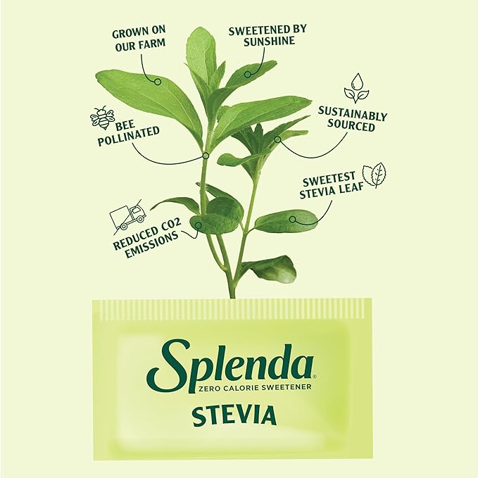 SPLENDA Stevia Zero Calorie Sweetener Plant Based Sugar Substitute Granulated Powder Single Serve Packets 1000 Count (Pack of 1)