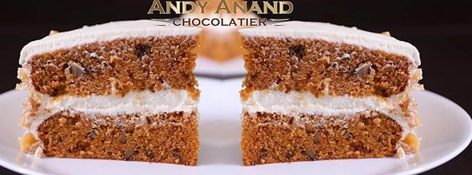 ANDY ANAND CHOCOLATIER Sugar Free Carrot Cake | Indulgent Moist &amp Flavorful | You Won't Believe It's Sugar-Free &amp Diabetic-Friendly | All-Natural No Preservatives (3.2 lbs)