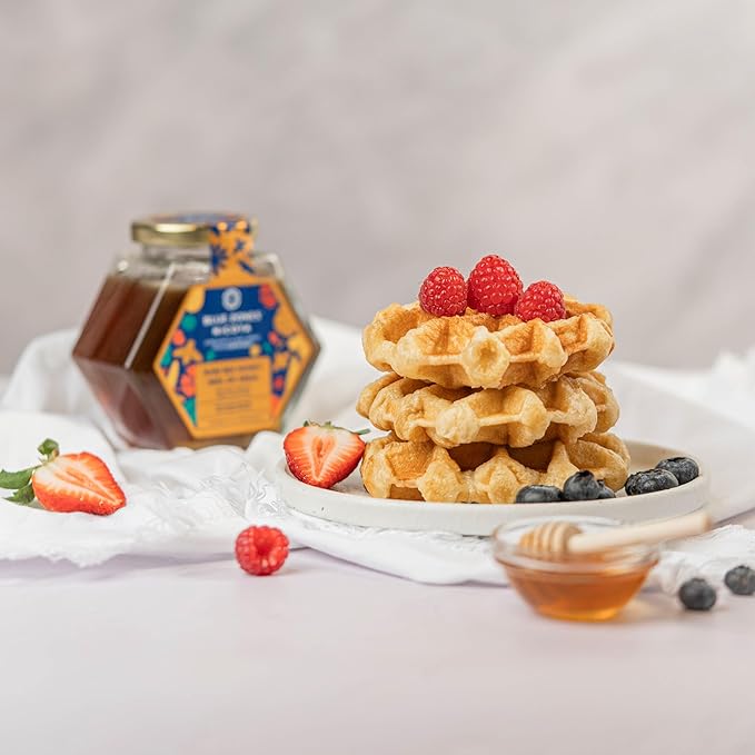Blue Zones Nicoya - Raw Bee Honey with Box and Wood Dipper 100% Natural Gluten Free Honey - from Peninsula of Nicoya in Costa Rica - Multifloral Tropical Dry Forest - Wild Bee 12.3 Ounce (350g)