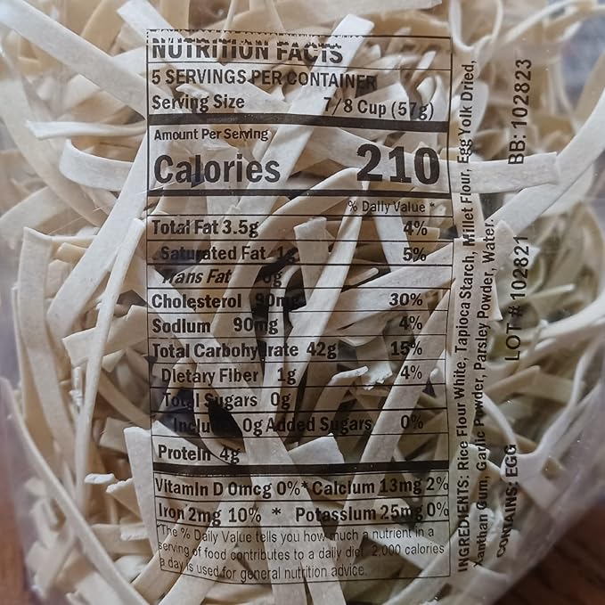 Gluten Free Homestyle Amish Egg Noodles Garlic Parsley Pack of 2 Bags