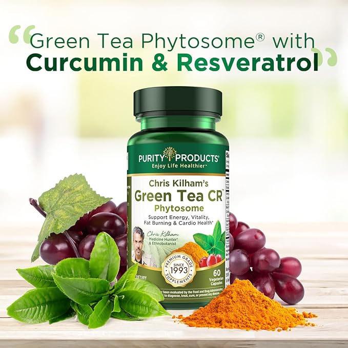 Purity Products Green Tea CR w/Phytosome Technology for Boosted Bioavailability from Chris Kilham 60 Capsules