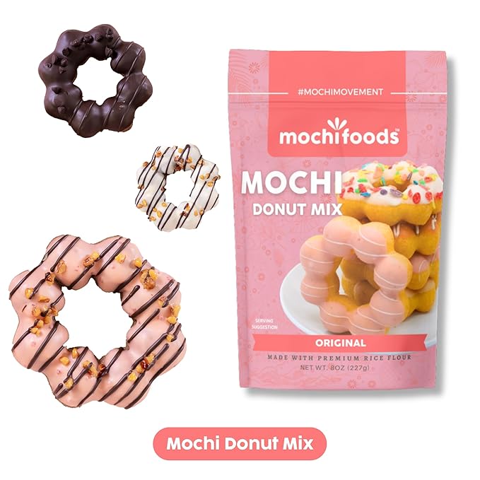 Mochi Foods Holiday Gift Set Premium Rice Flour Baking Mix Collection with Mochi Donut Mix Original Mochi Pancake Mix Matcha Mochi Pancake Mix 8 oz Packages