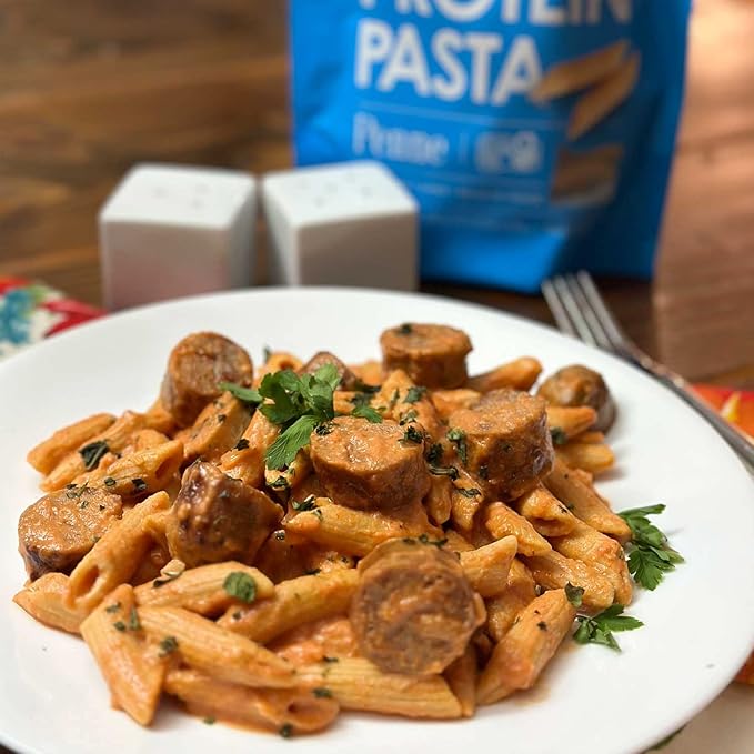 High Protein Pasta 19g Made with Lupin Flour &amp Sunflower Flour 4g Net Carb Gluten Free Keto Pasta Low Carb by lulupasta (Penne 2 Pack)