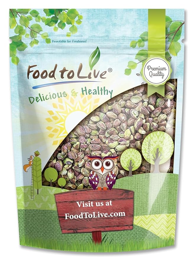 Food to Live No Shell Pistachios 2 Pounds – Unsalted Kernels Sirtfood Bulk. Pistachios Individual Packs. Wonderful Keto and Paleo Snack