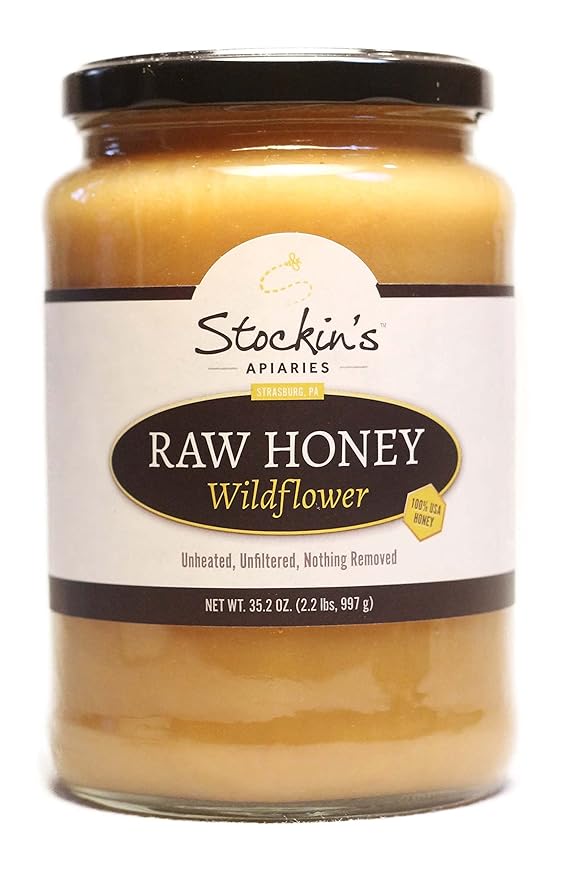 Stockin's Apiaries Raw Wildflower Honey Unheated Unfiltered &amp Nutritious 35.2 Oz.