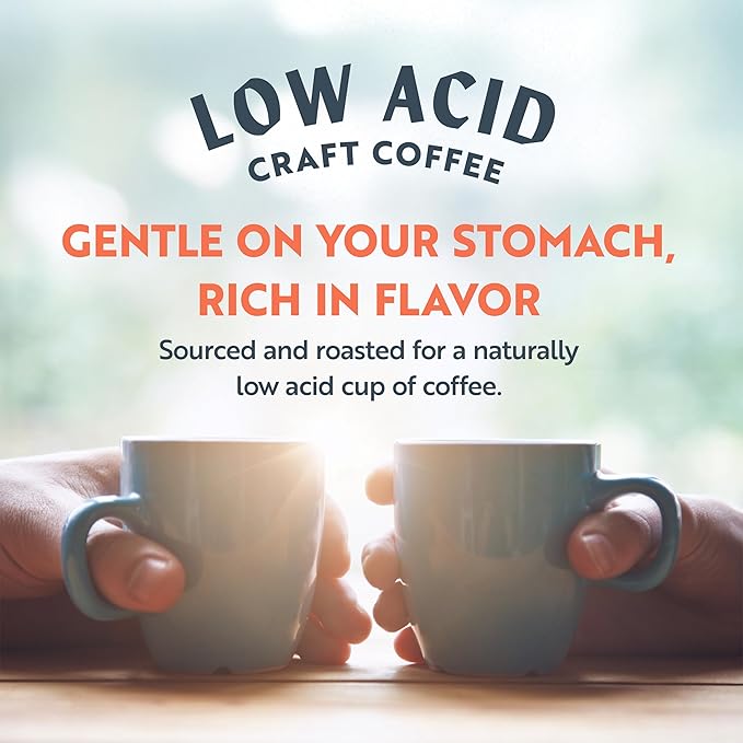 Clean Coffee Co. - Low Acid Medium-Dark Roast Tested for Molds and Toxins Papua New Guinea Blend Notes of Milk Chocolate and Roasted Almonds (Ground 12 oz Bag) (Pack of 2)