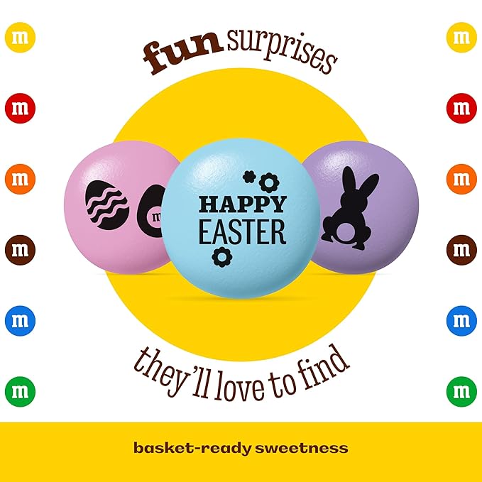 M&ampM’S WORLD Milk Chocolate Party Favors (30 Pack) Printed M&ampM'S With Fun Easter Themed Icons Perfect For Celebrations &amp Gatherings Egg Hunts &amp More