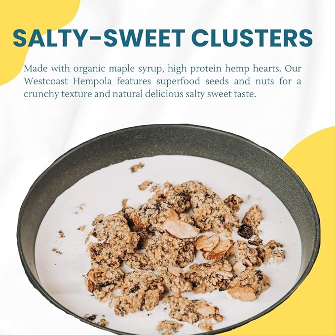 Nomad Nutrition Westcoast Hempola - Original Cereal | Granola Instant Freeze Dried Backpacking &amp Camping Food | Plant-Based Non-GMO Hiking Meals with High-Protein Vegan Gluten-Free | 112g - 4 P