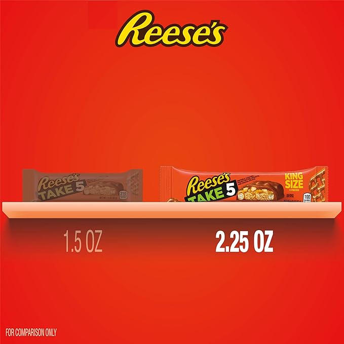 REESE'S TAKE 5 Pretzel Peanut and Chocolate King Size Candy Bars 2.25 oz (18 Count)