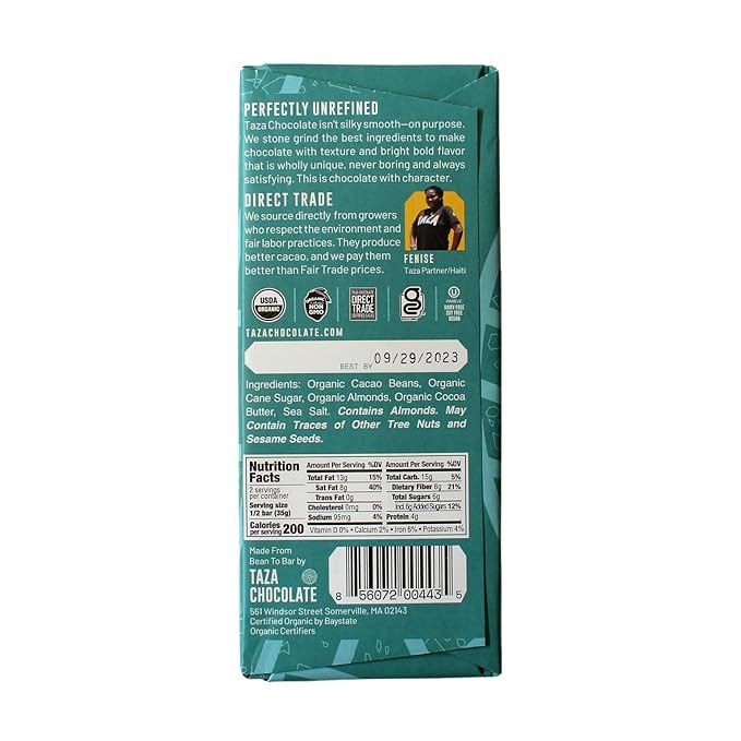 Taza Chocolate Organic Seriously Good Dark Chocolate Bar Variety Pack Bundle 2.5 oz (4 count) Vegan