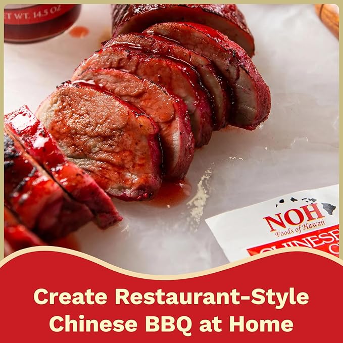 NOH Chinese Barbecue Char Siu Seasoning Mix 2.5 oz Packet (Pack of 8) - Authentic Chinese Barbecue Seasoning for Restaurant-Style Classic Char Siu Taste - Ideal for Pork Chicken Ribs and More